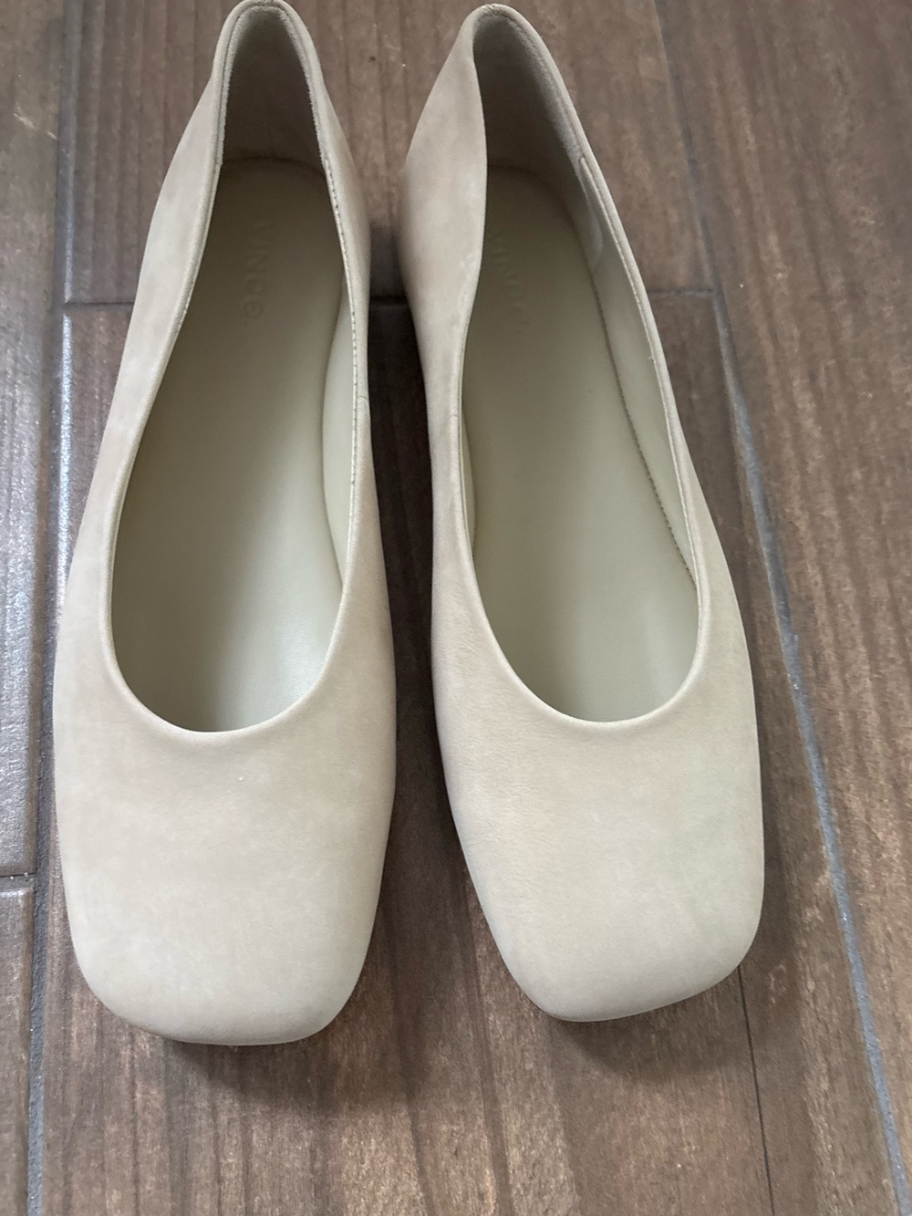 Leah Leather Square-Toe Ballerina Flats